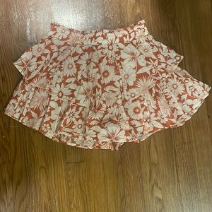 American Eagle Orange Floral Skort